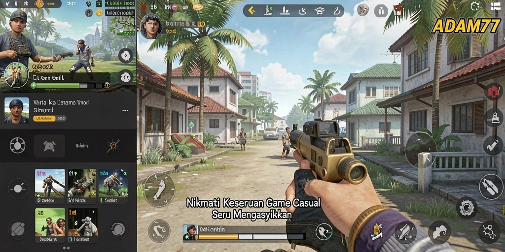 Tampilan gameplay ADAM77 yang menyenangkan dan mengasyikkan.