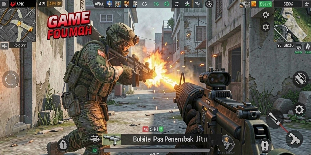 Gameplay seru dengan aksi tembak-menembak di API36.
