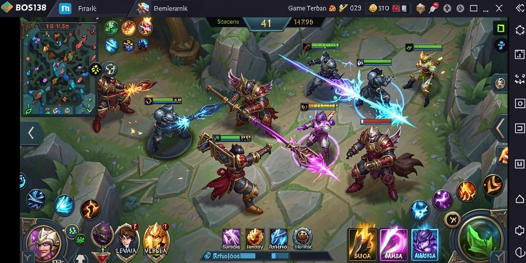 Screenshot gameplay BOS138 menampilkan karakter dan pertarungan yang seru.