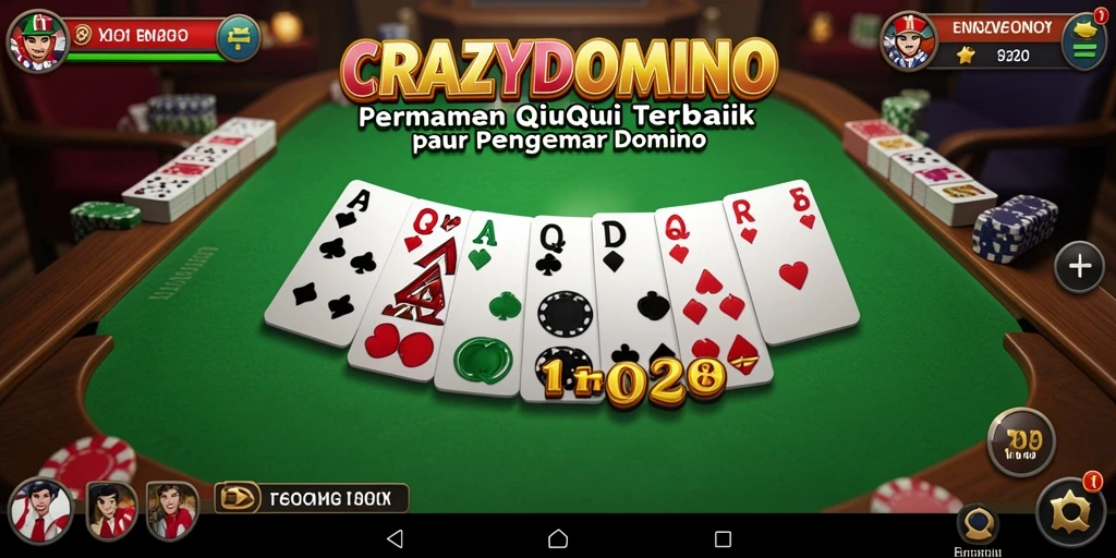 Tampilan gameplay QiuQiu yang seru di CRAZYDOMINO.