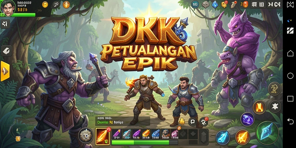 Tangkapan layar DKK menunjukkan aksi pertarungan epik dalam game RPG.