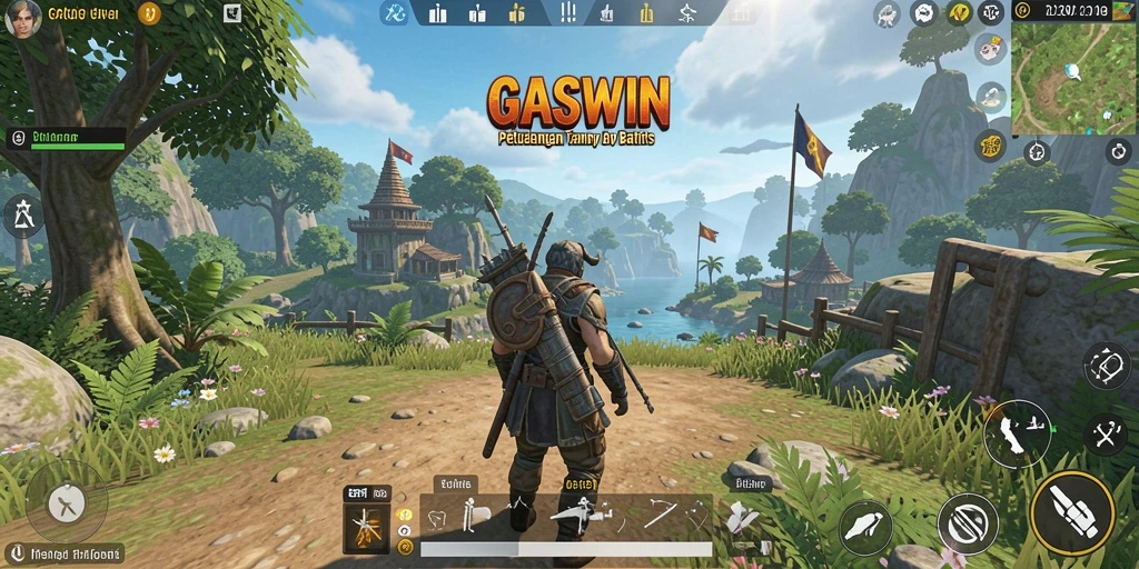 Tampilan gameplay GASWIN yang memukau dalam dunia terbuka.