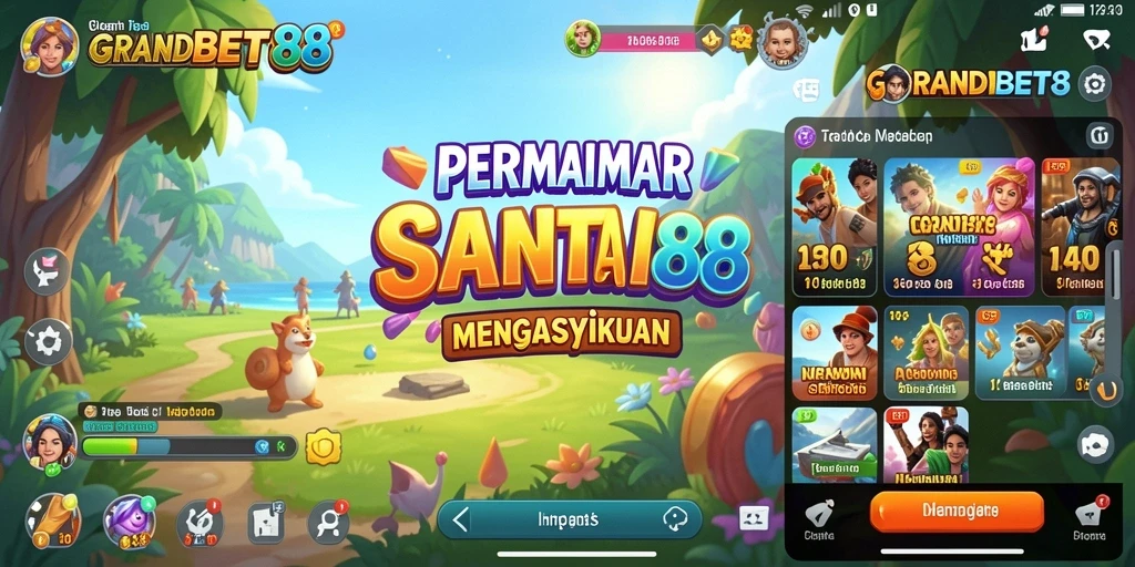 Tampilan gameplay seru dari GRANDBET88 yang penuh warna.