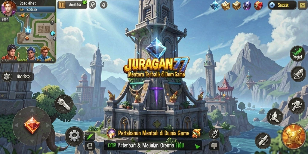 Tampilan gameplay menara pertahanan yang mendebarkan di JURAGAN77.