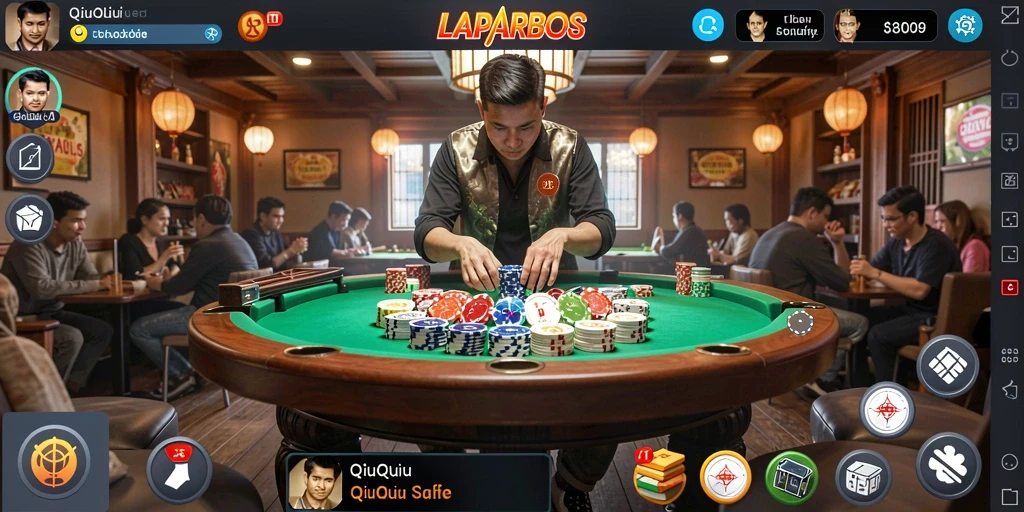 Tampilan gameplay seru saat bermain QiuQiu di LAPARBOS.