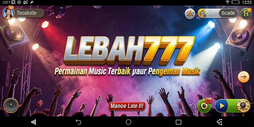 Tampilan gameplay LEBAH777 menampilkan antarmuka musik yang menarik.
