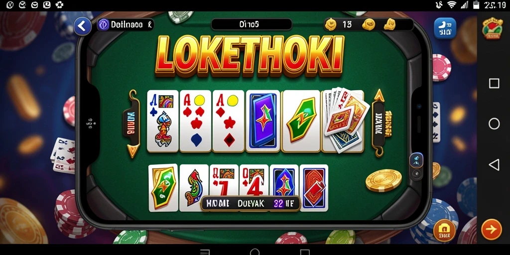 Tampilan gameplay seru LOKETHOKI saat bermain domino.