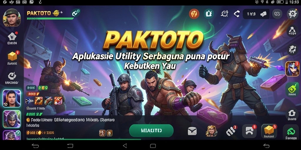 Screenshot utama PAKTOTO yang menampilkan fitur utility canggih.