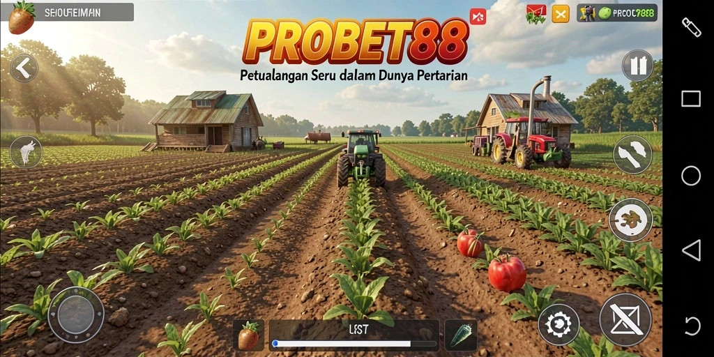 Tampilan menarik dari gameplay pertanian di PROBET88.