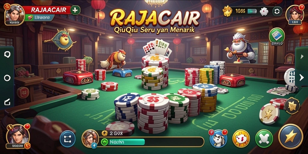Screenshot utama RAJACAIR yang menampilkan serunya gameplay QiuQiu.