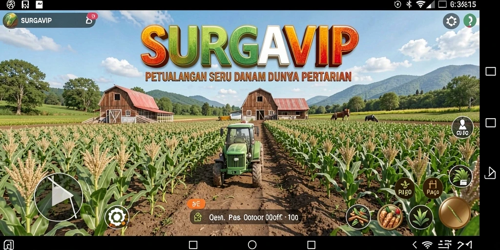 Screenshot gameplay SURGAVIP menampilkan pengalaman pertanian yang seru.