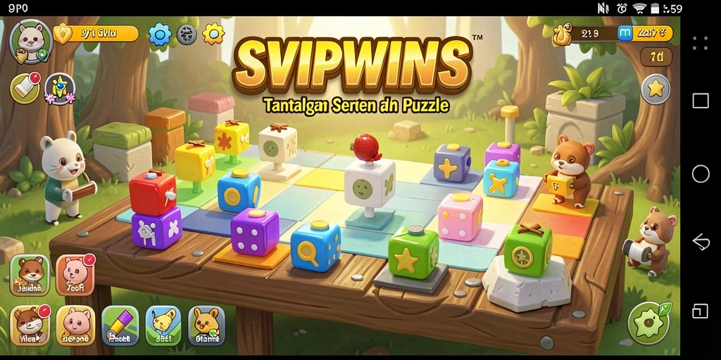 Tampilan gameplay puzzle SVIPWINS yang menyenangkan dan menantang.