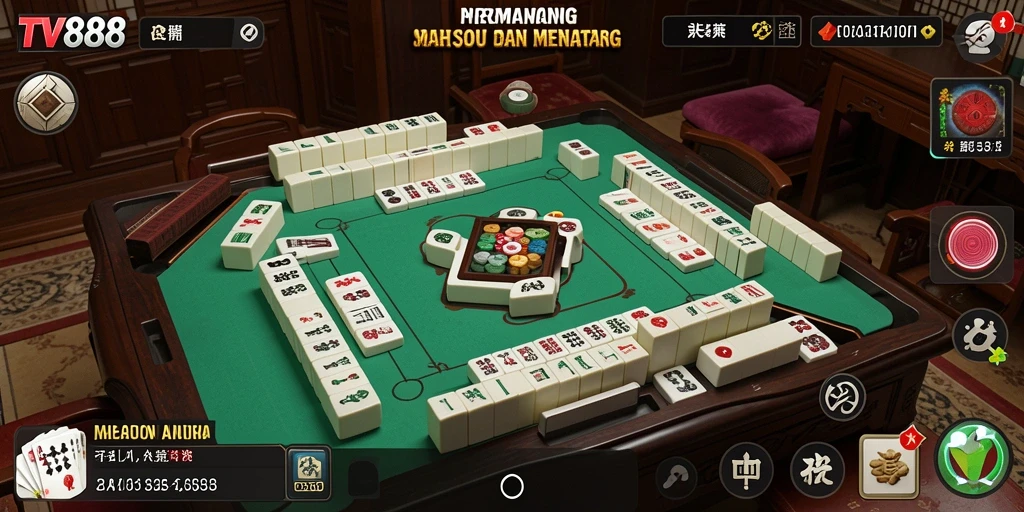 Screenshot gameplay TV888 menampilkan tantangan Mahjong yang mendebarkan.